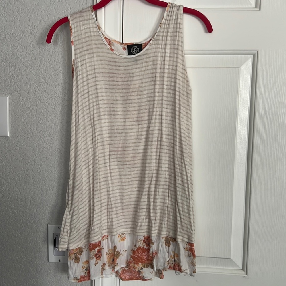 Cream and floral tank